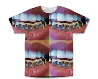 a t - shirt with teeth and braces on it